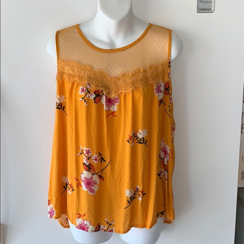 Cute Mustard Floral Tank